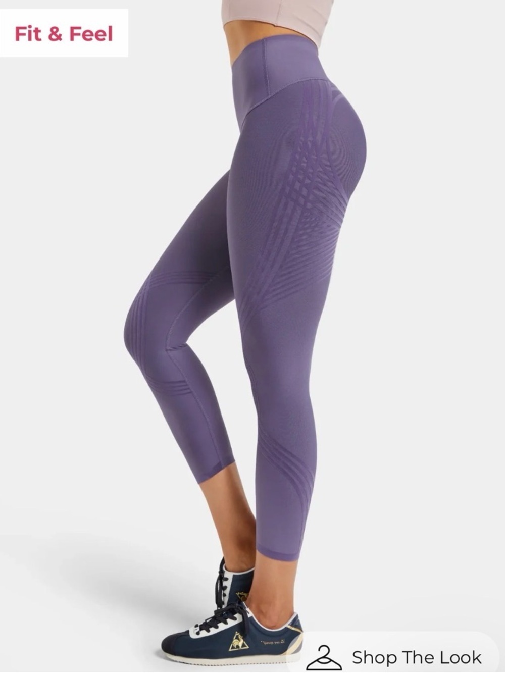 Fanka Body Sculpt 7/8 Athletic compression Leggings, Reversible, purple, XS